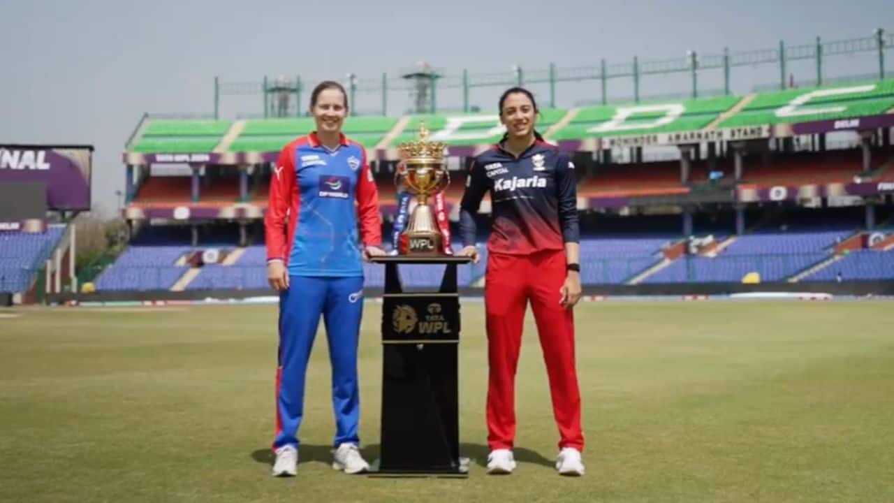 Lanning & Smriti with WPL Trophy 
