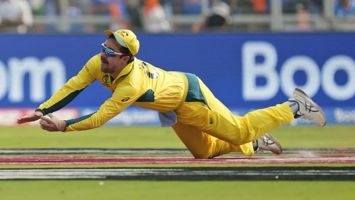 Travis Head took a fantastic diving catch to send Rohit back to the shed [X.com]