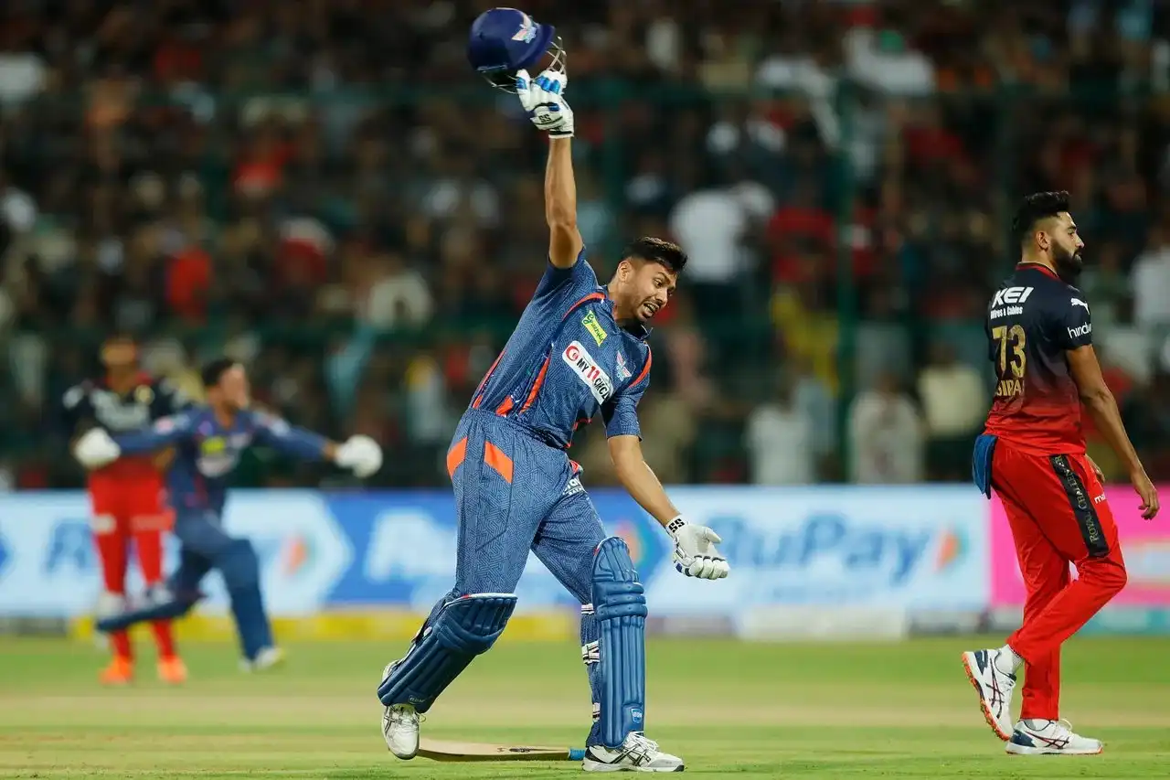 Avesh Khan throwing helmet in exciteafter LSG’s win vs RCB | Source: X.com