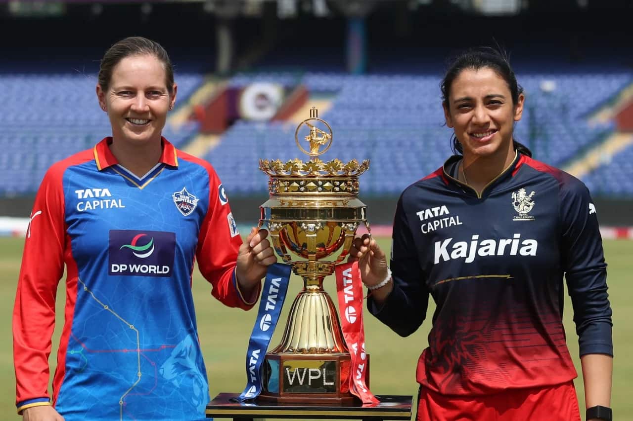 Meg Lanning and Smriti Mandhana pose with the WPL 2024 trophy ahead of final (BCCI)