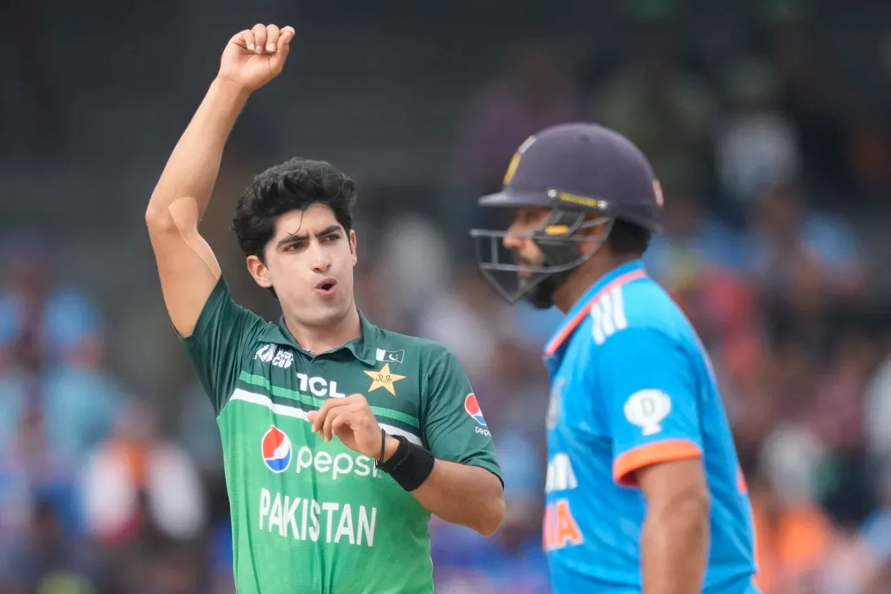 Naseem Shah in action against India at the 2023 Asia Cup (AP)