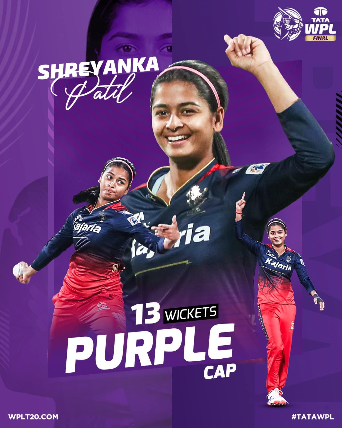 Shreyanka Patil bagged the purple cap (Source: WPL)