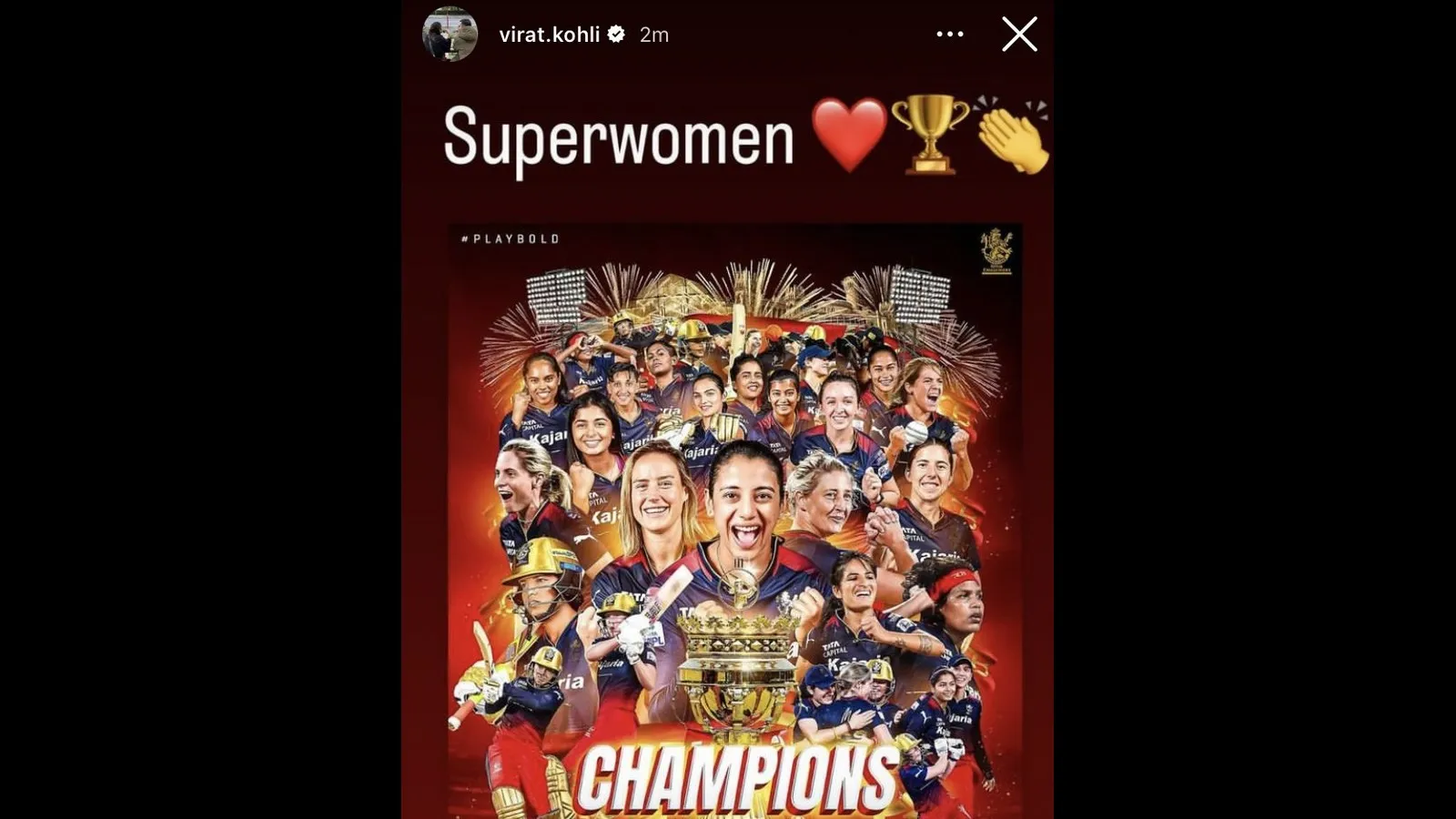 Virat Kohli's Instagram story (X.com)