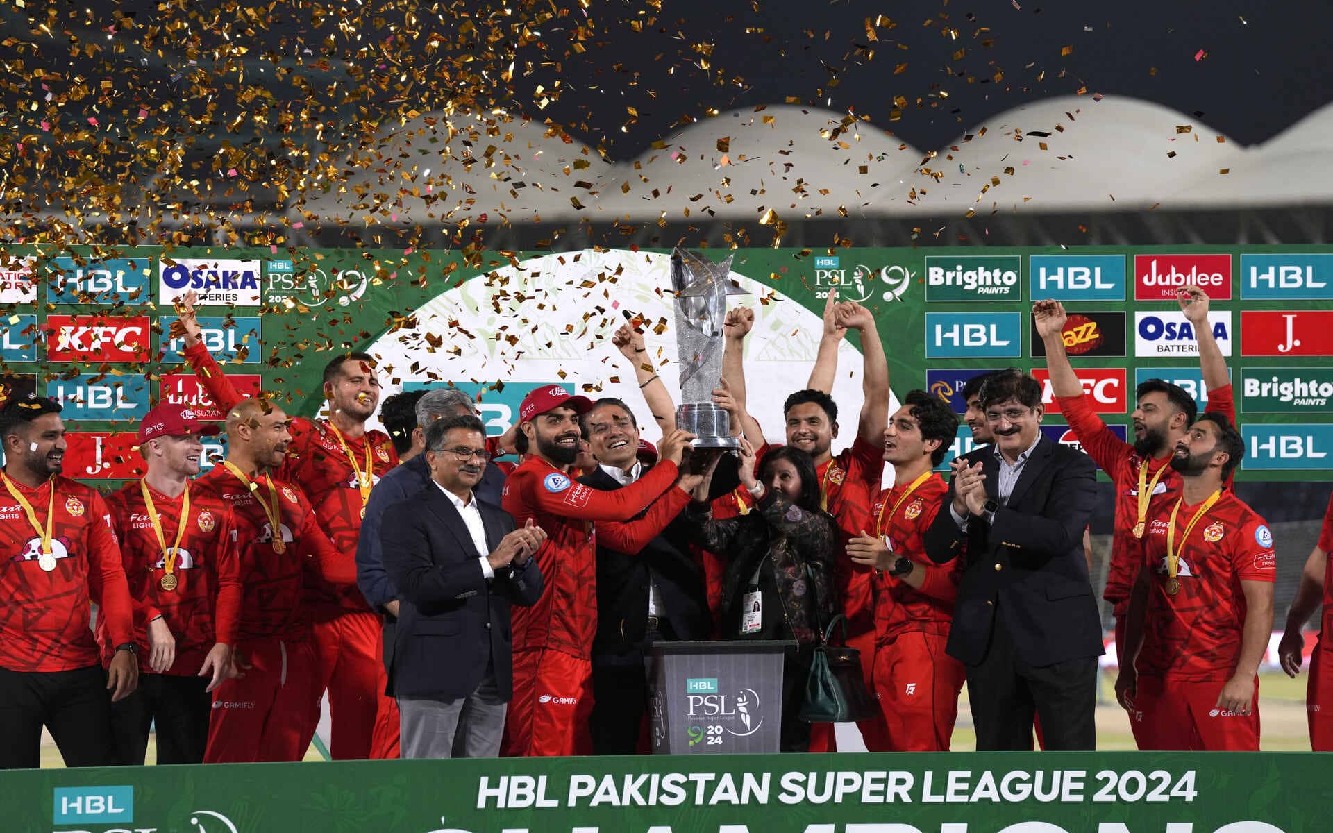 Islamabad United Lift The PSL 2024 Trophy (Source: AP Photo)