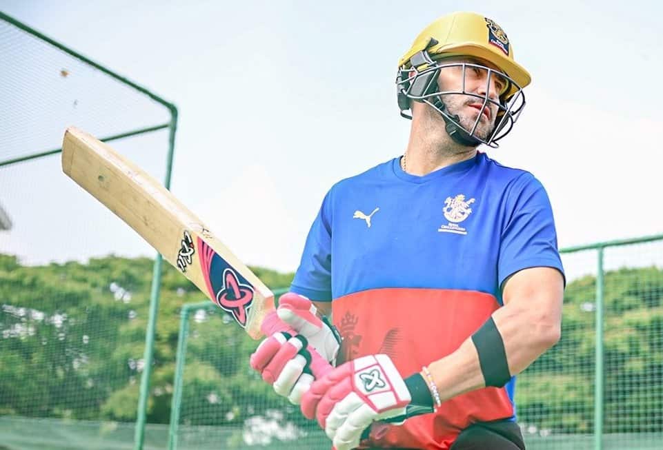 Faf du Plessis in practice ahead of the IPL 2024 Tournament Opener [X]