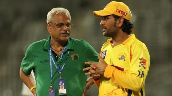 MS Dhoni With CSK CEO Kasi Viswanathan during IPL [x.com]