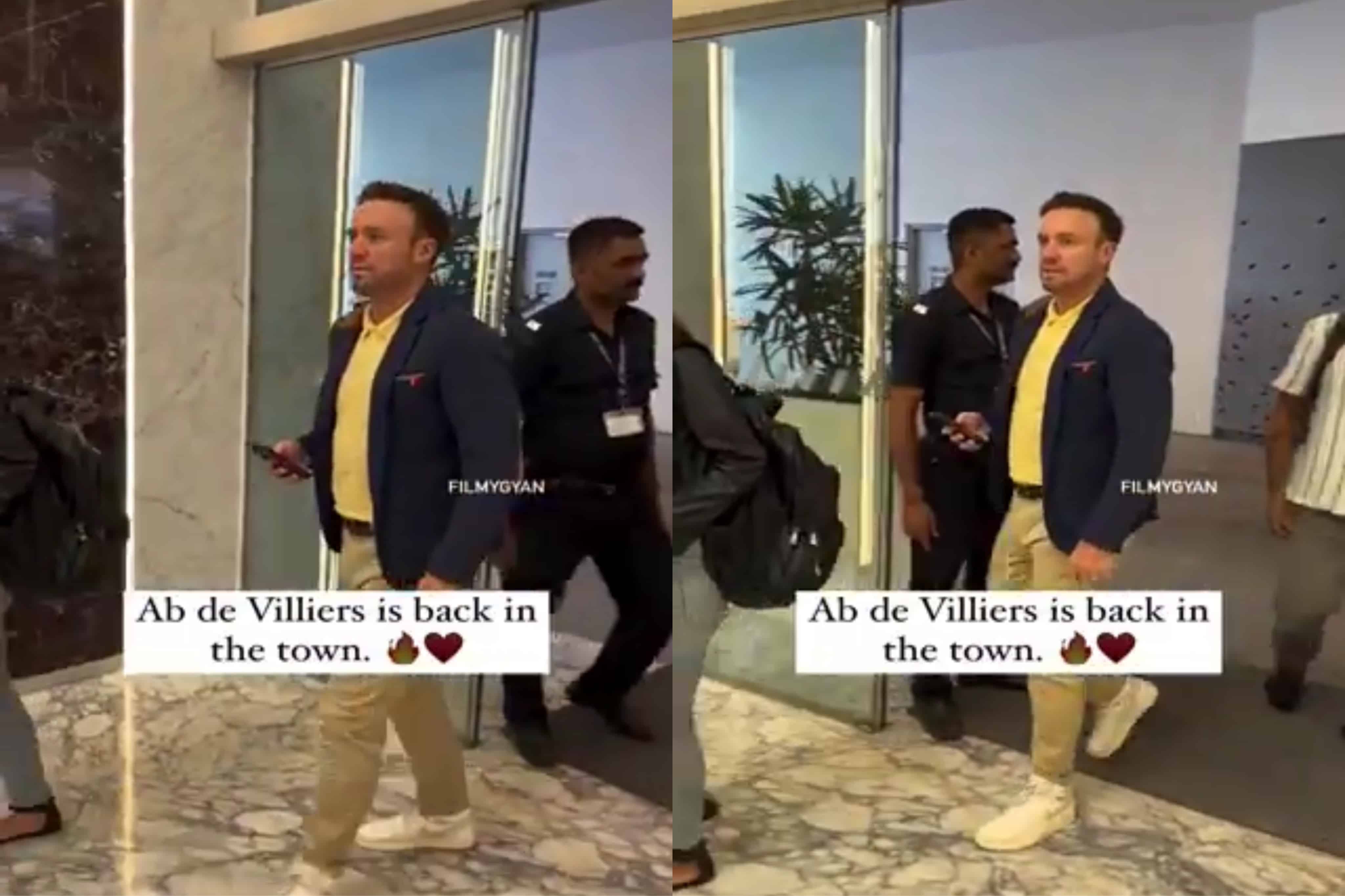 AB de Villiers arrives in India | Source: X.com