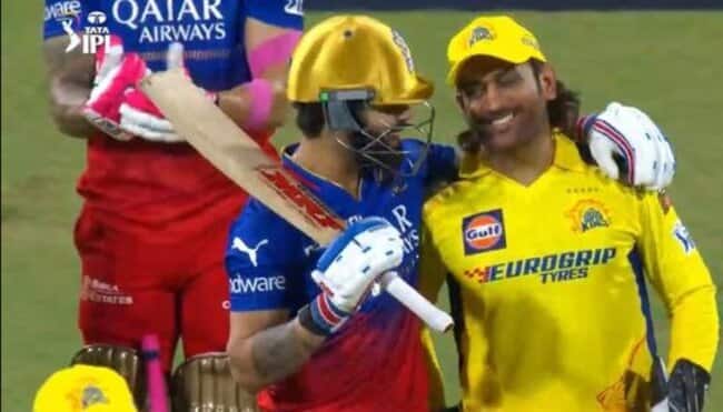 IPL 2024 | Virat Kohli & MS Dhoni Share Brotherly Moment During CSK vs RCB