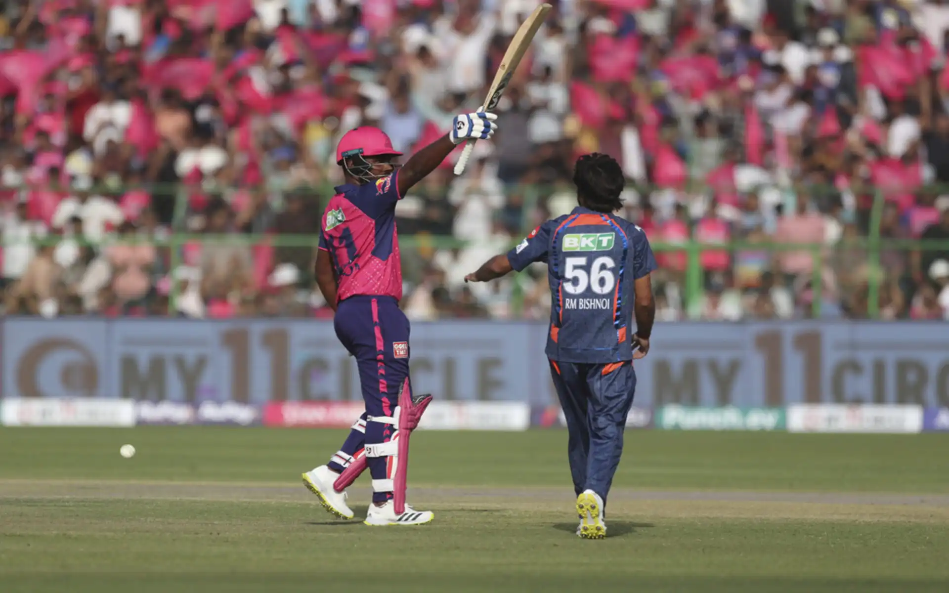 Sanju Samson gets to his half-century (Source: AP Photo)