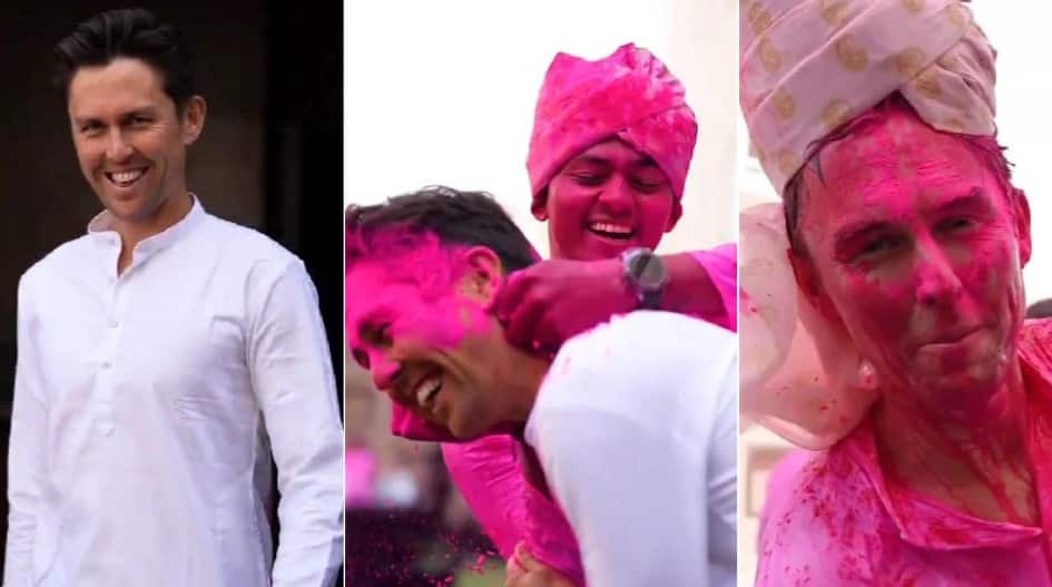 Trent Boult played in Holi in style (Twitter)