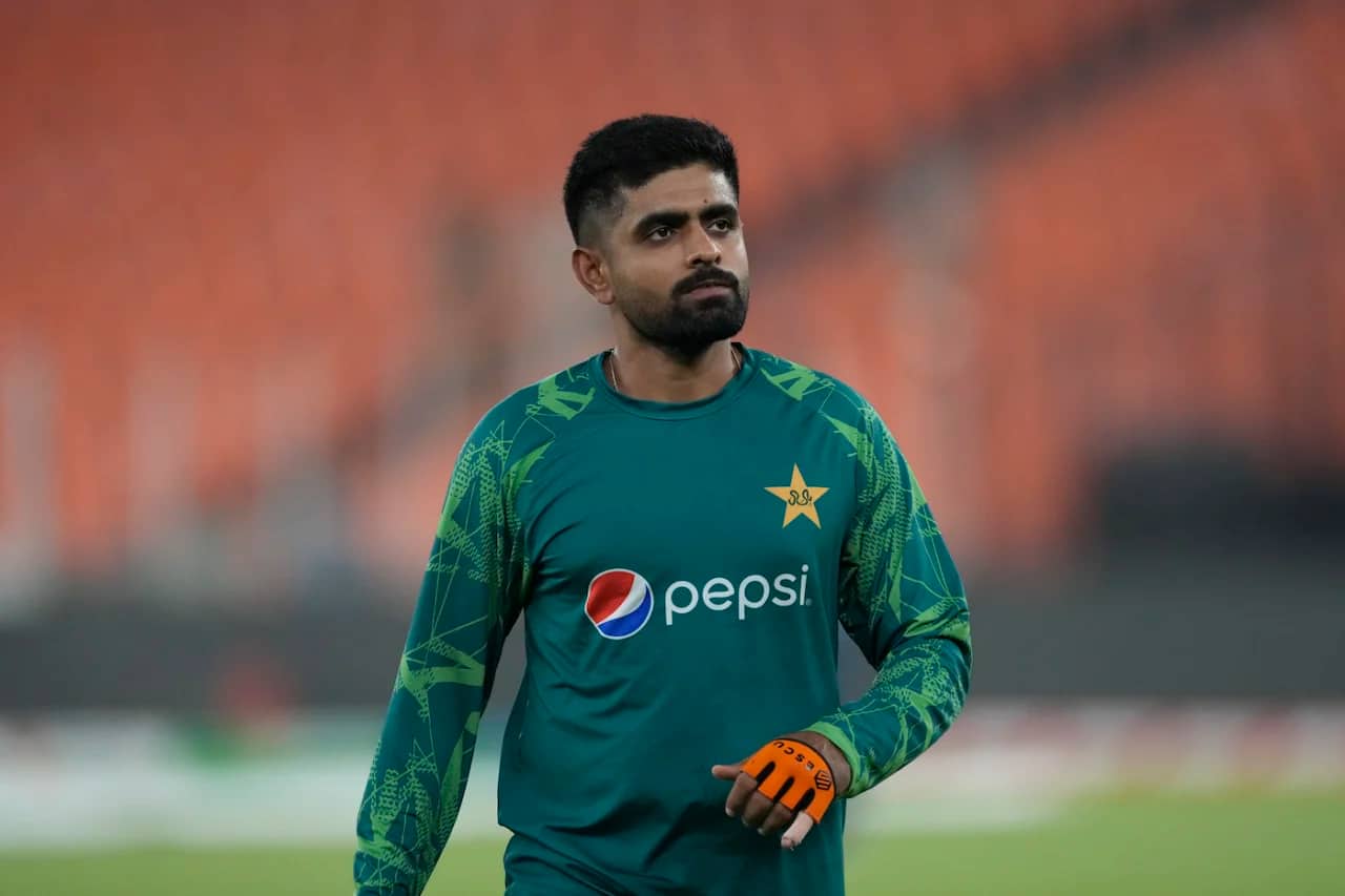 Babar Azam during a Pakistan training session in late-2023 (AP)