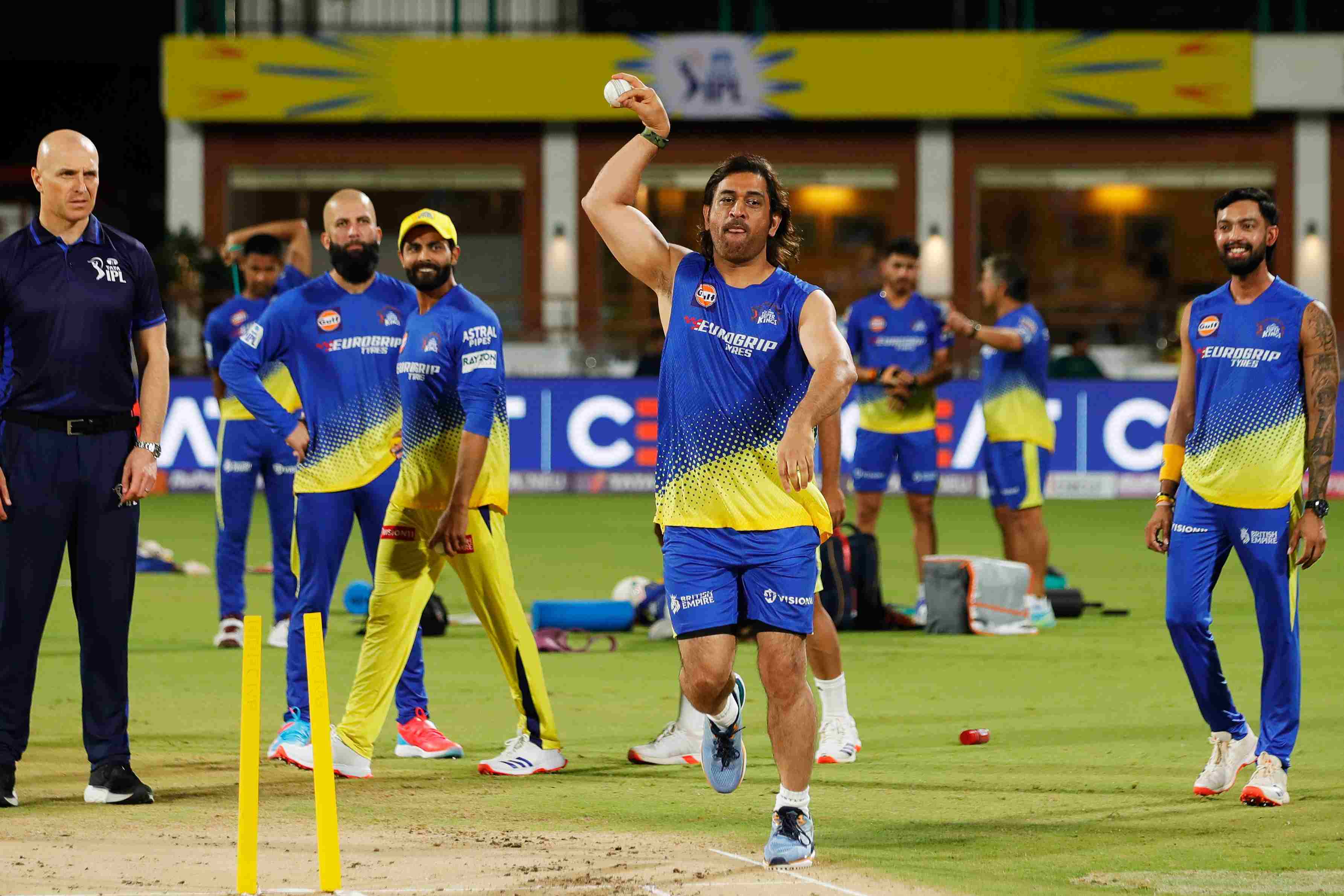 MS Dhoni bowling wrist-spin in CSK nets in IPL 2024 (x.com)