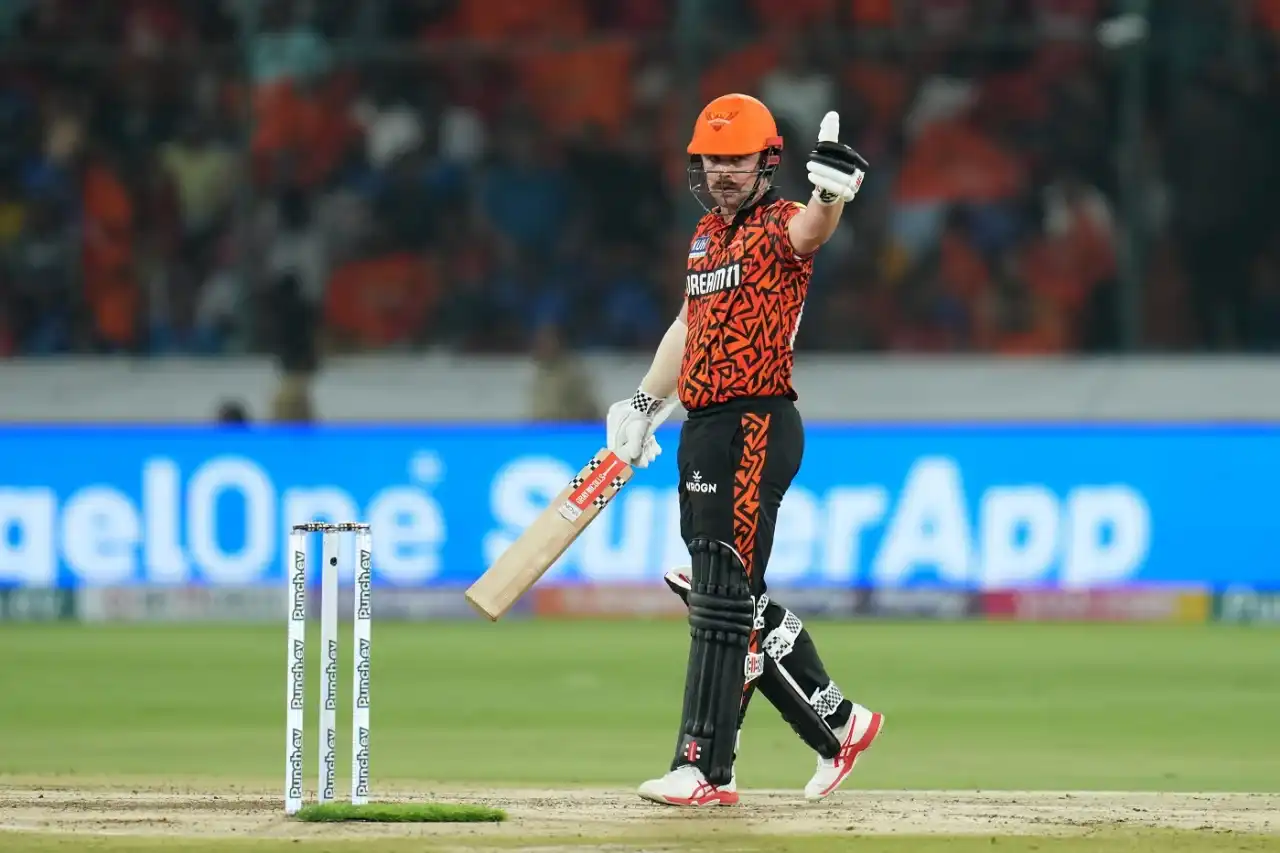 Travis Head celebrating his 18-ball 50* vs Mumbai Indians in IPL 2024 (BCCI)