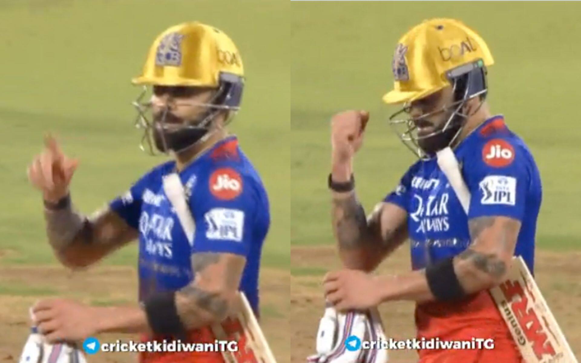 Virat Kohli dancing while batting vs KKR (X.com)