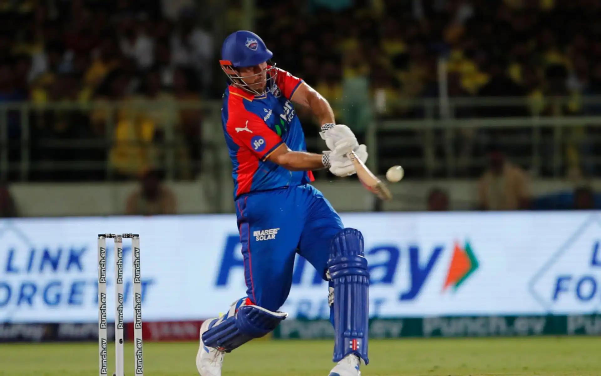 Marsh thwacking CSK bowlers in Vizag on Sunday (AP Photo)