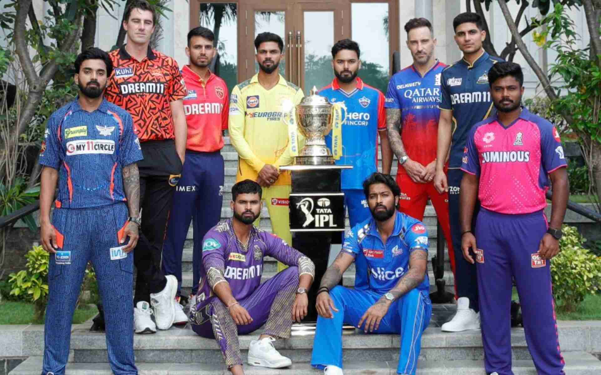 IPL 2024 captains with trophy (X.com)