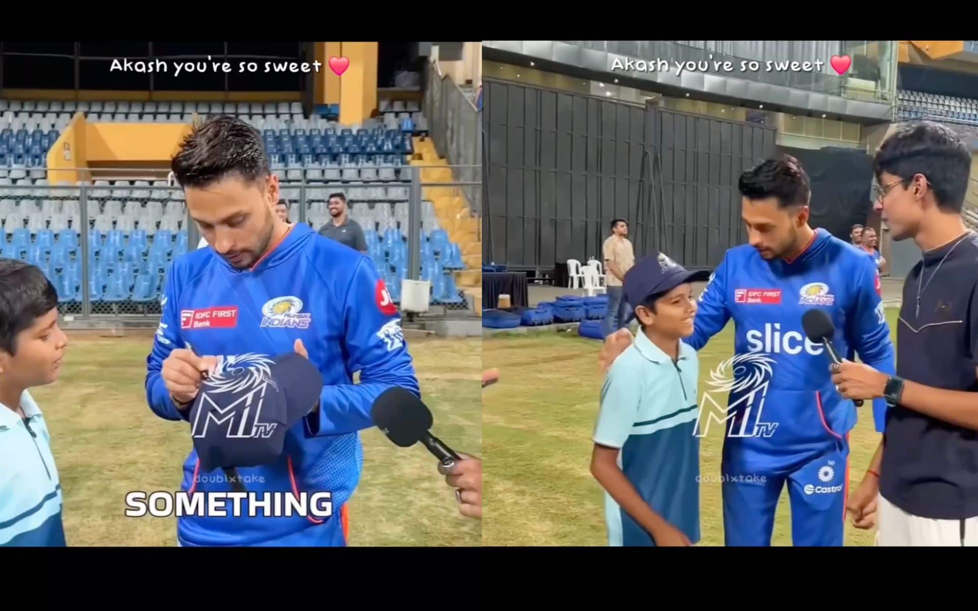 Akash Madhwal's heartfelt moment with a young cricketer