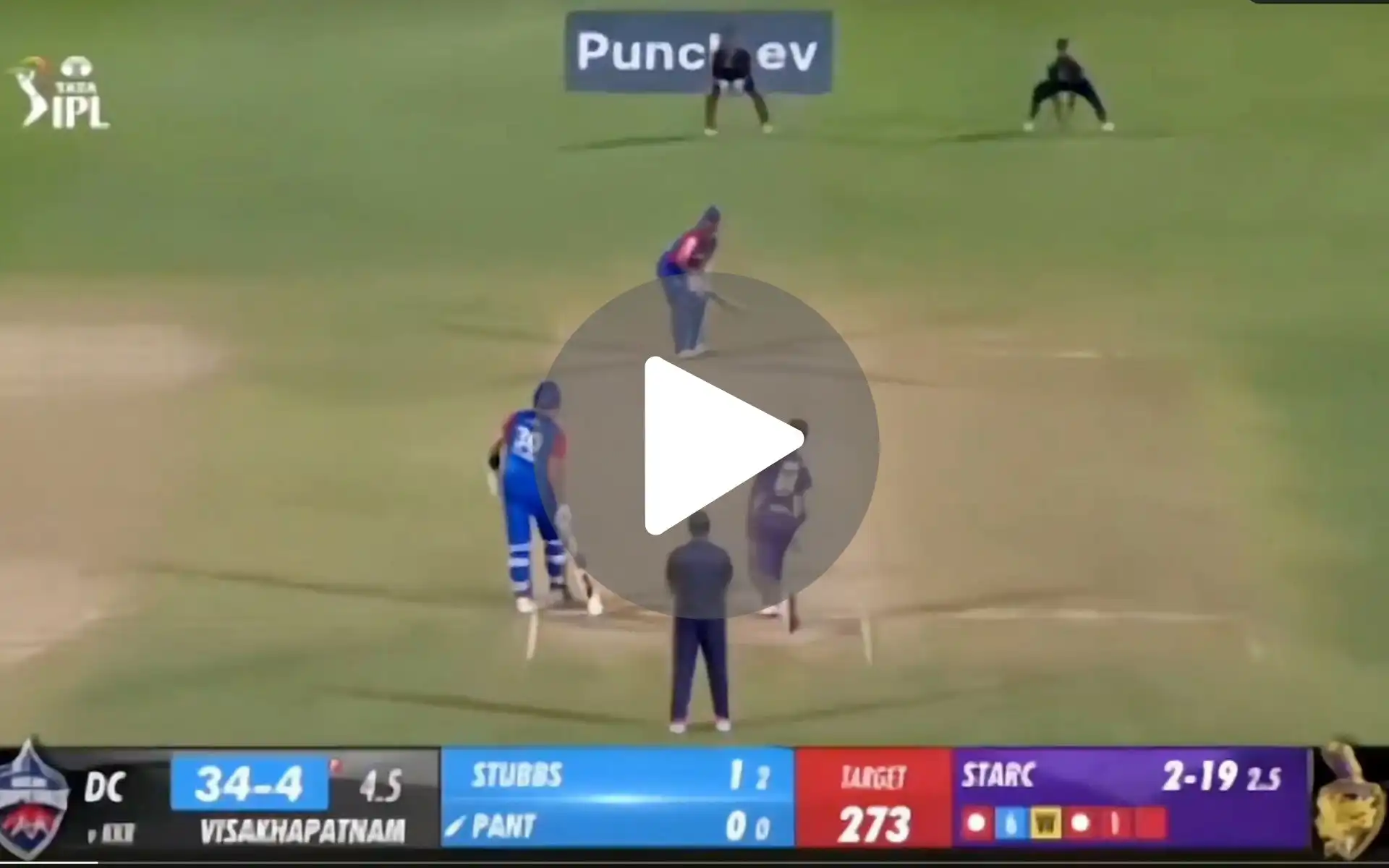 [Watch] Rishabh Pant Smokes Mitchell Starc for 'Stunning' First-Ball Six in DC vs KKR Clash