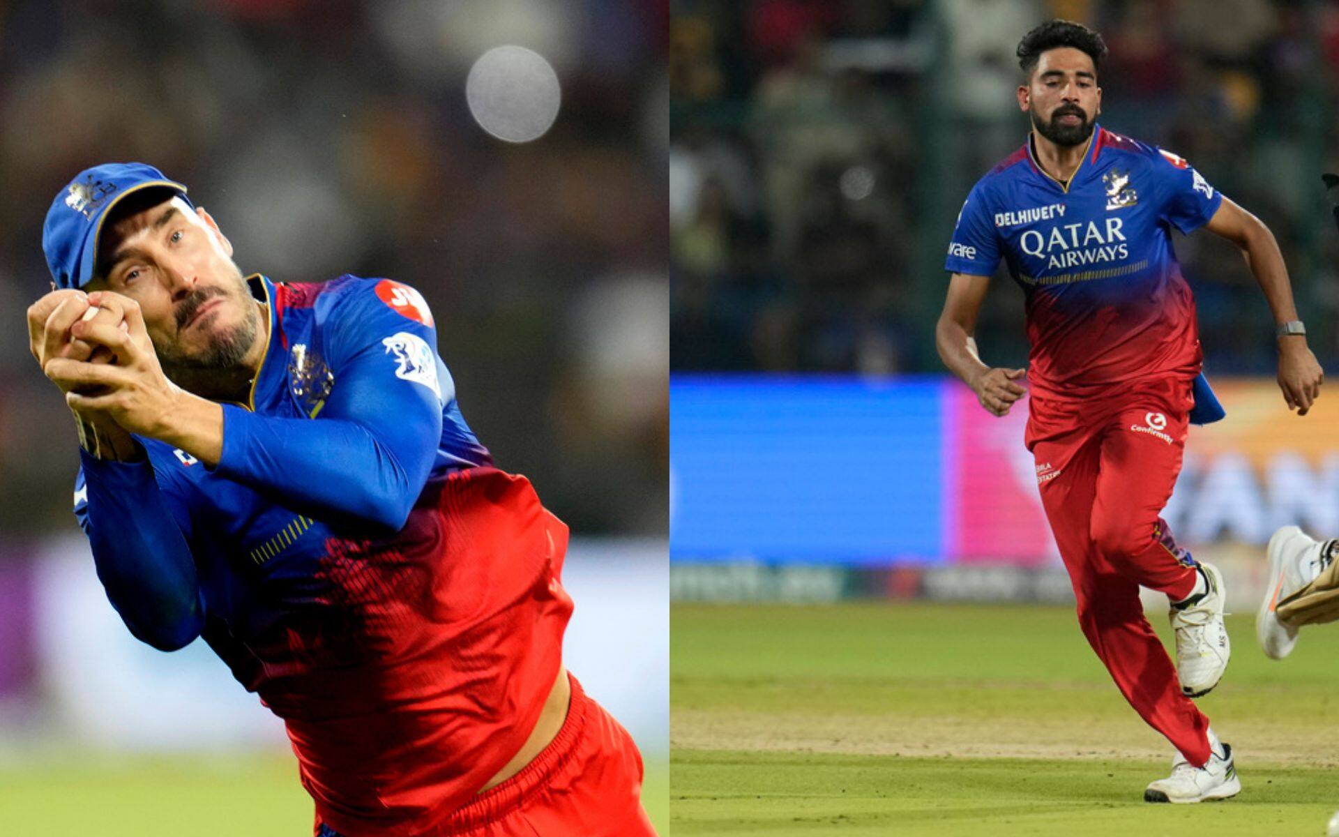 Faf du Plessis and Mohammed Siraj will be important for RCB in the game against RR [AP Photos]