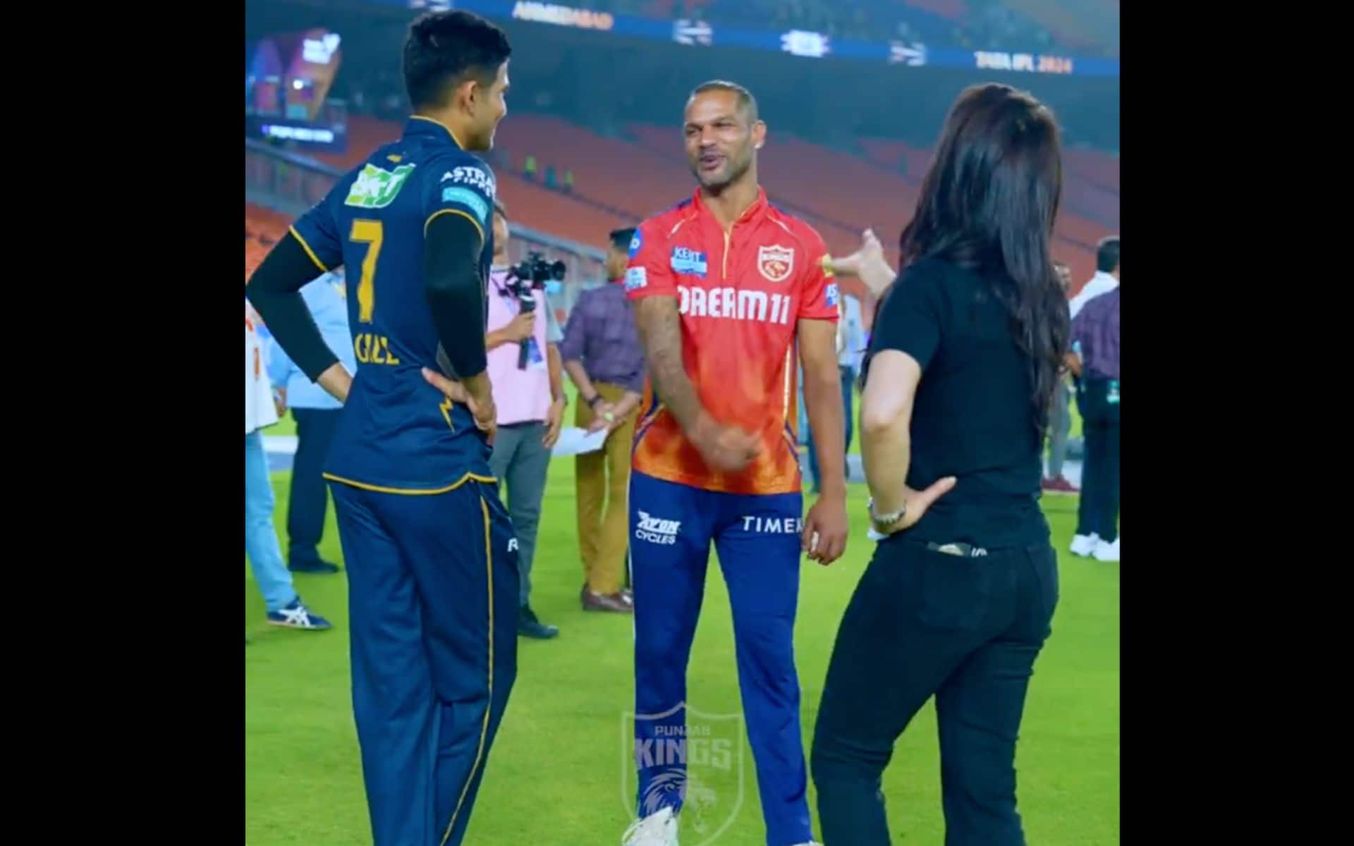 Gill, Dhawan and Preity Zinta together (X.com)