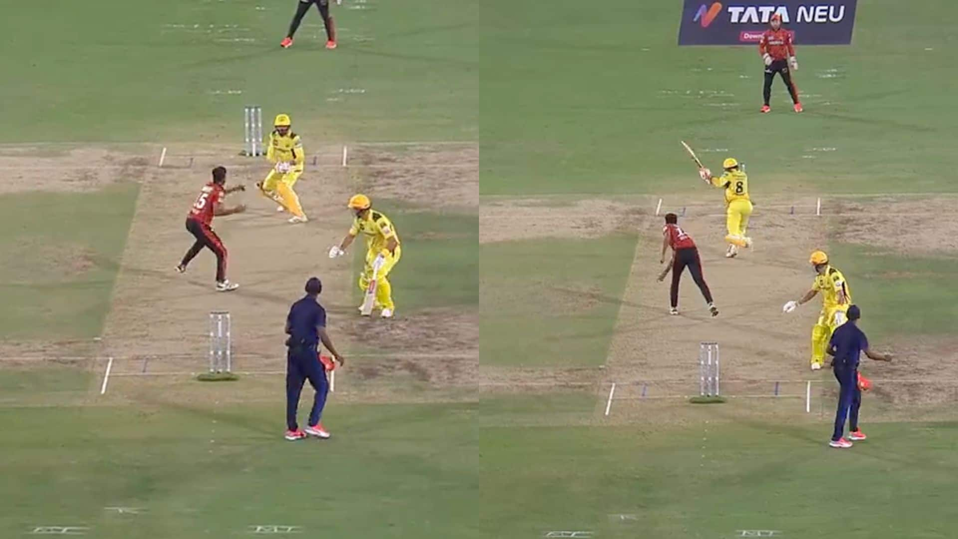 Bhuvi's throw towards Jadeja [X.com]