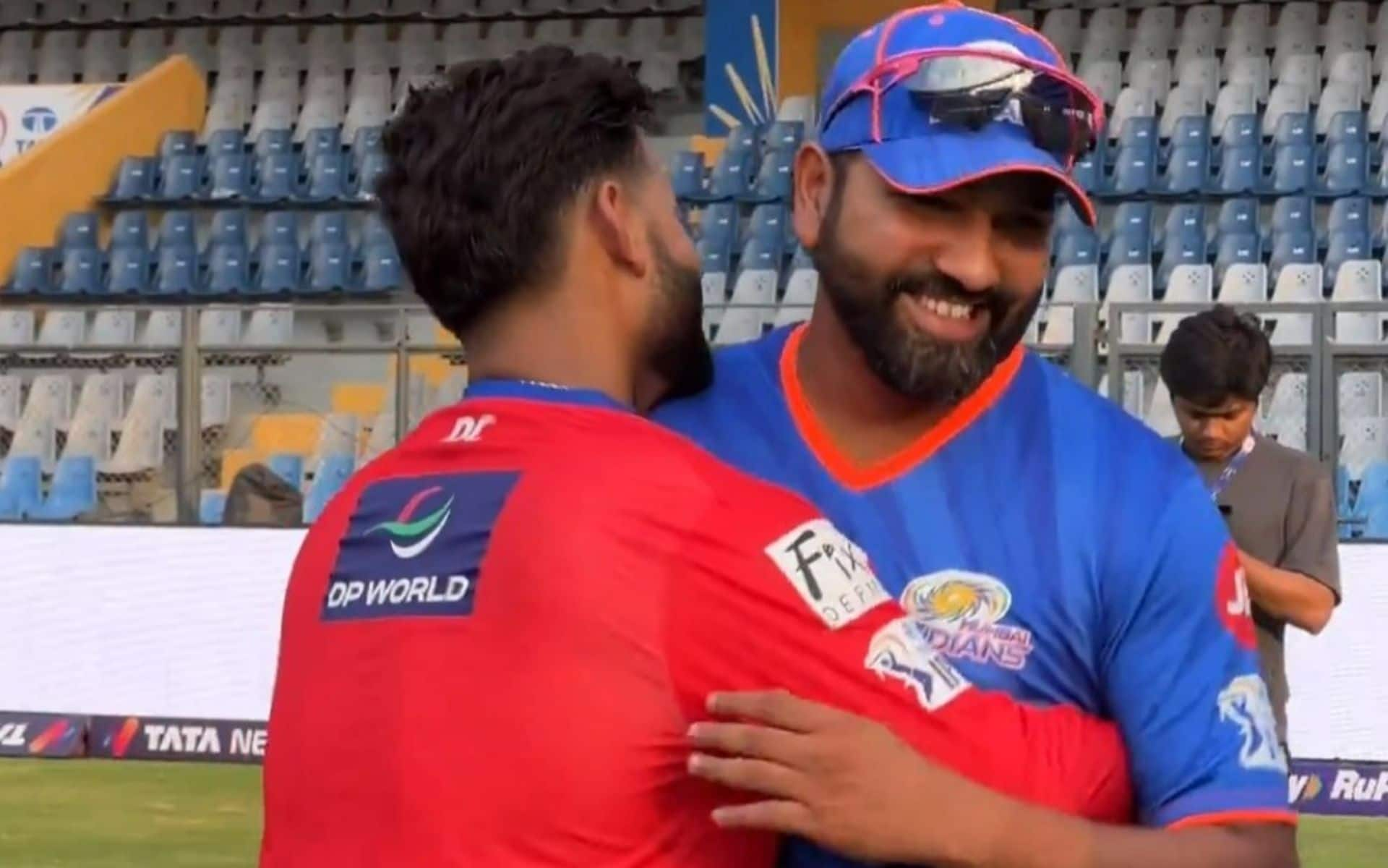 Rishabh Pant & Rohit Sharma hugging each other [x.com]