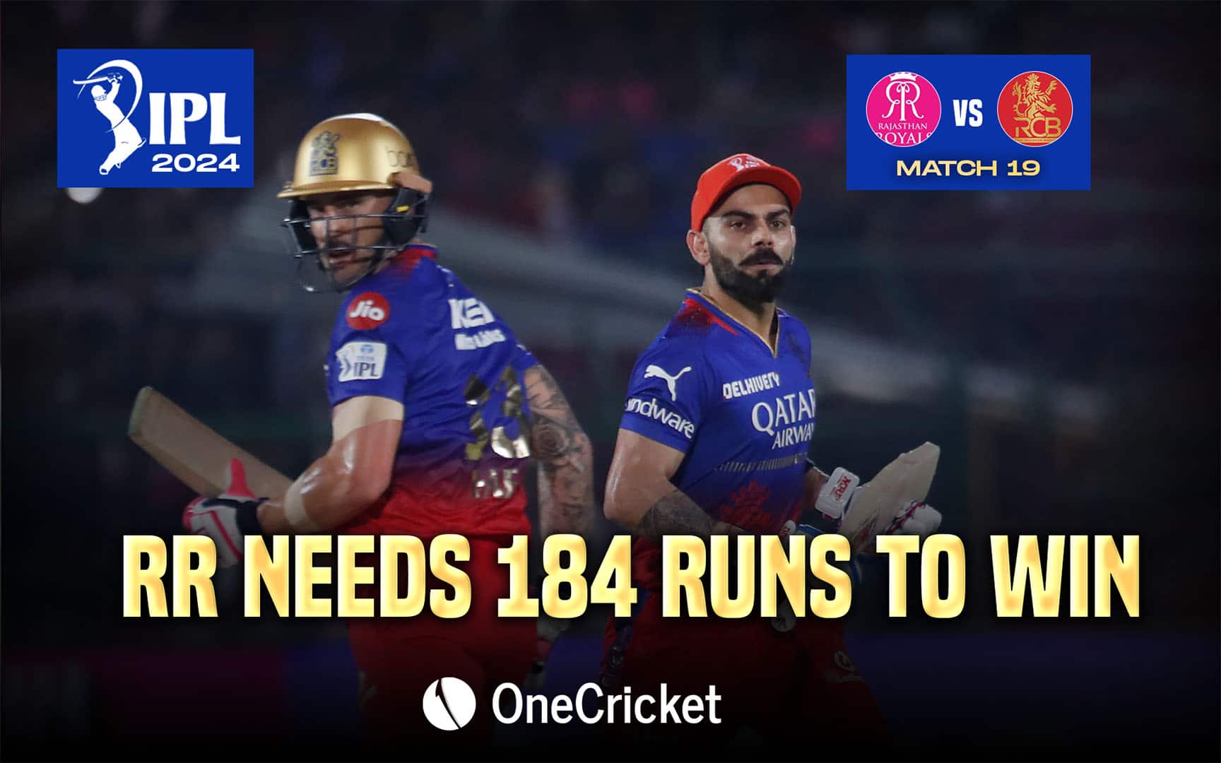 RR need 184 runs to win (Source: IPL)