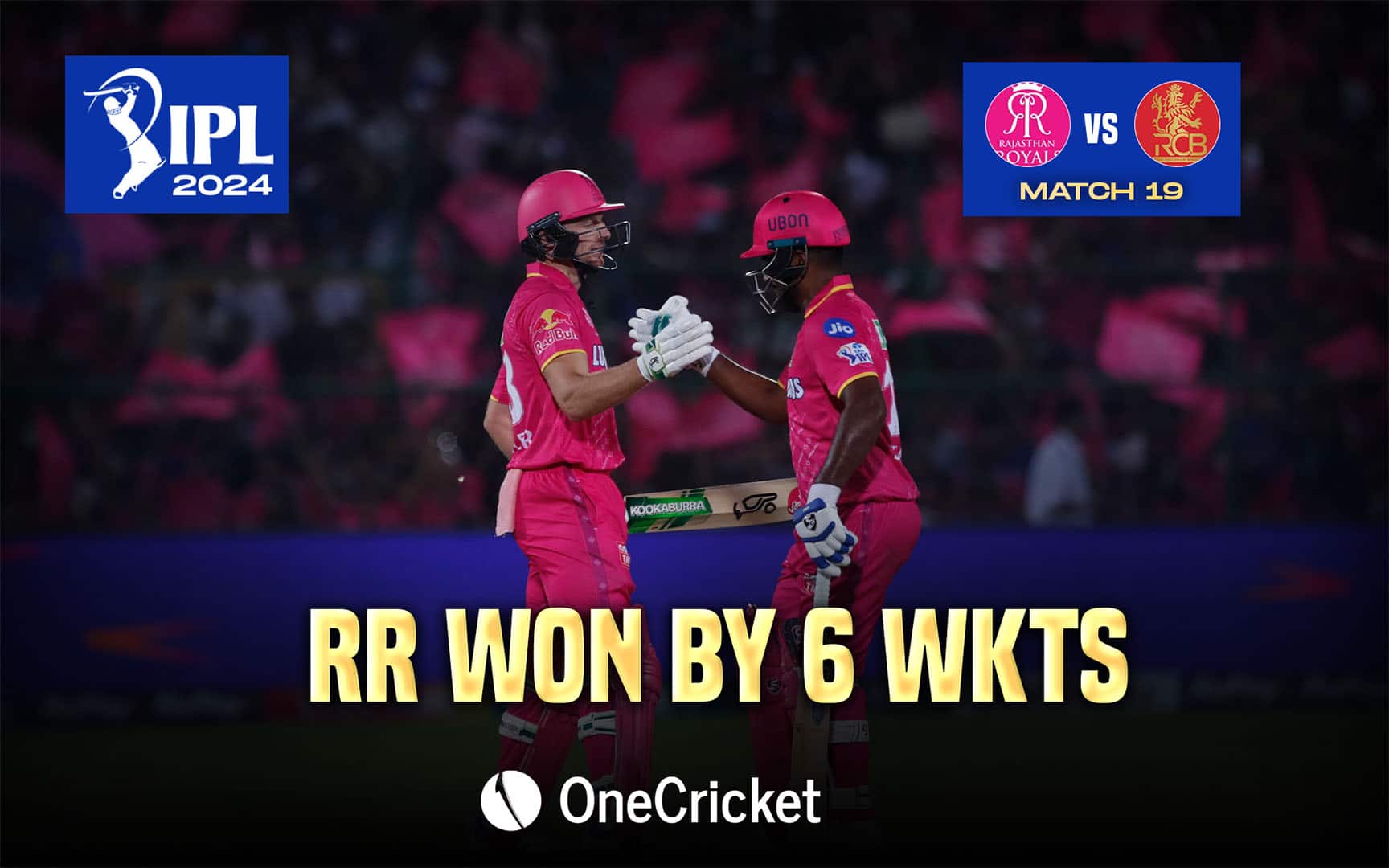 Rajasthan Royals won by six wickets (Source: OneCricket)