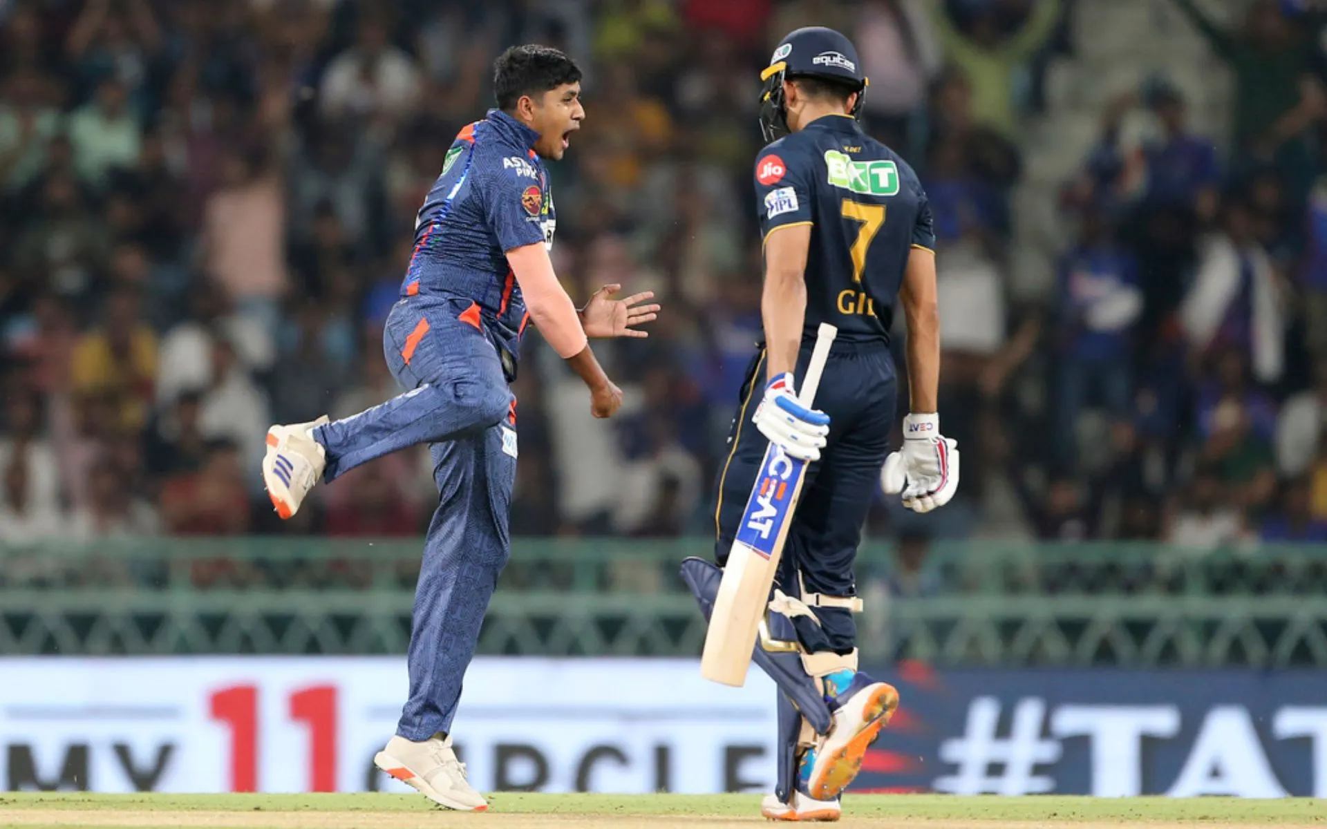 Yash Thakur celebrating the wicket of Shubman Gill (BCCI)
