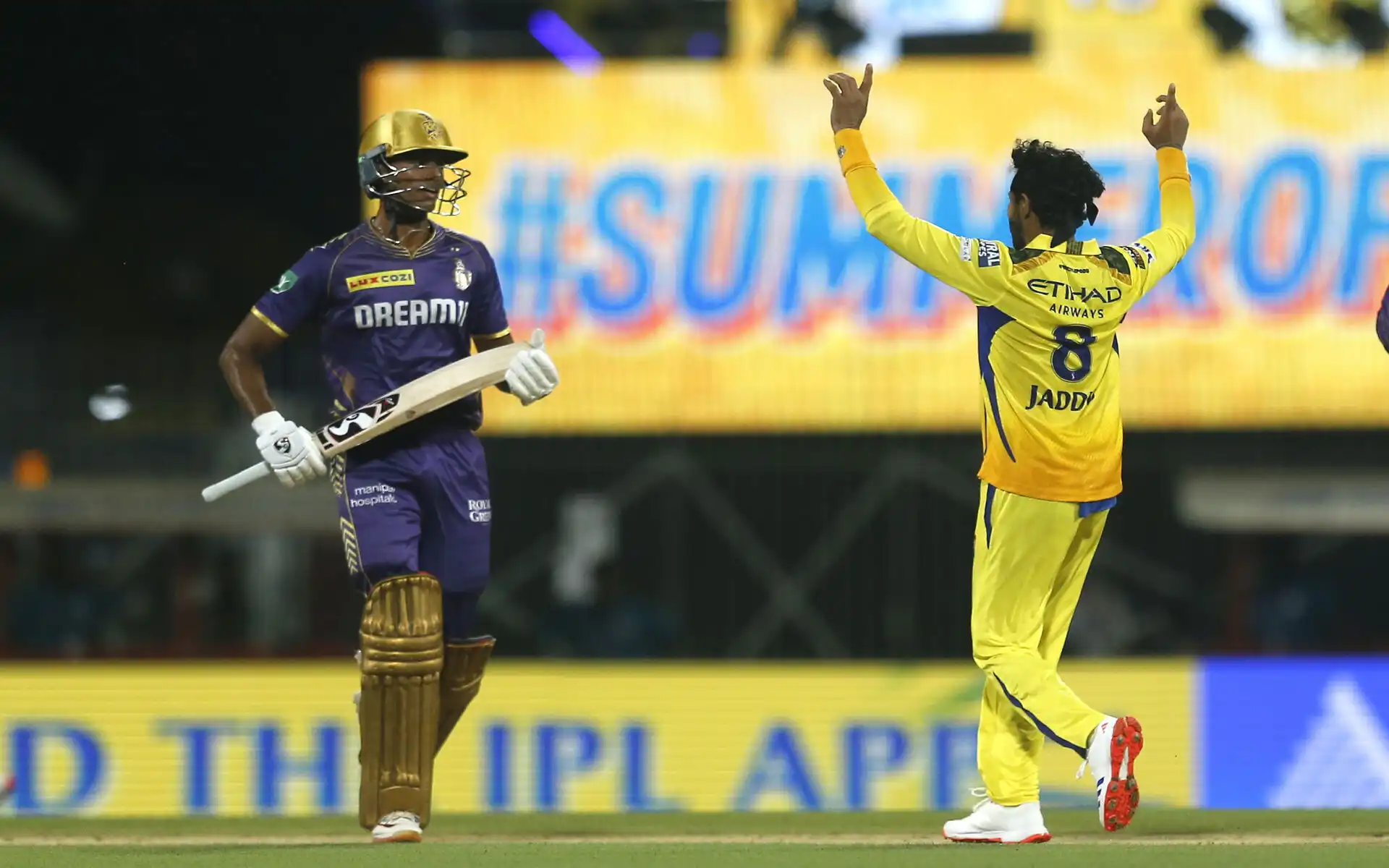 Ravindra Jadeja firing with the ball for CSK (Source: AP Photo)