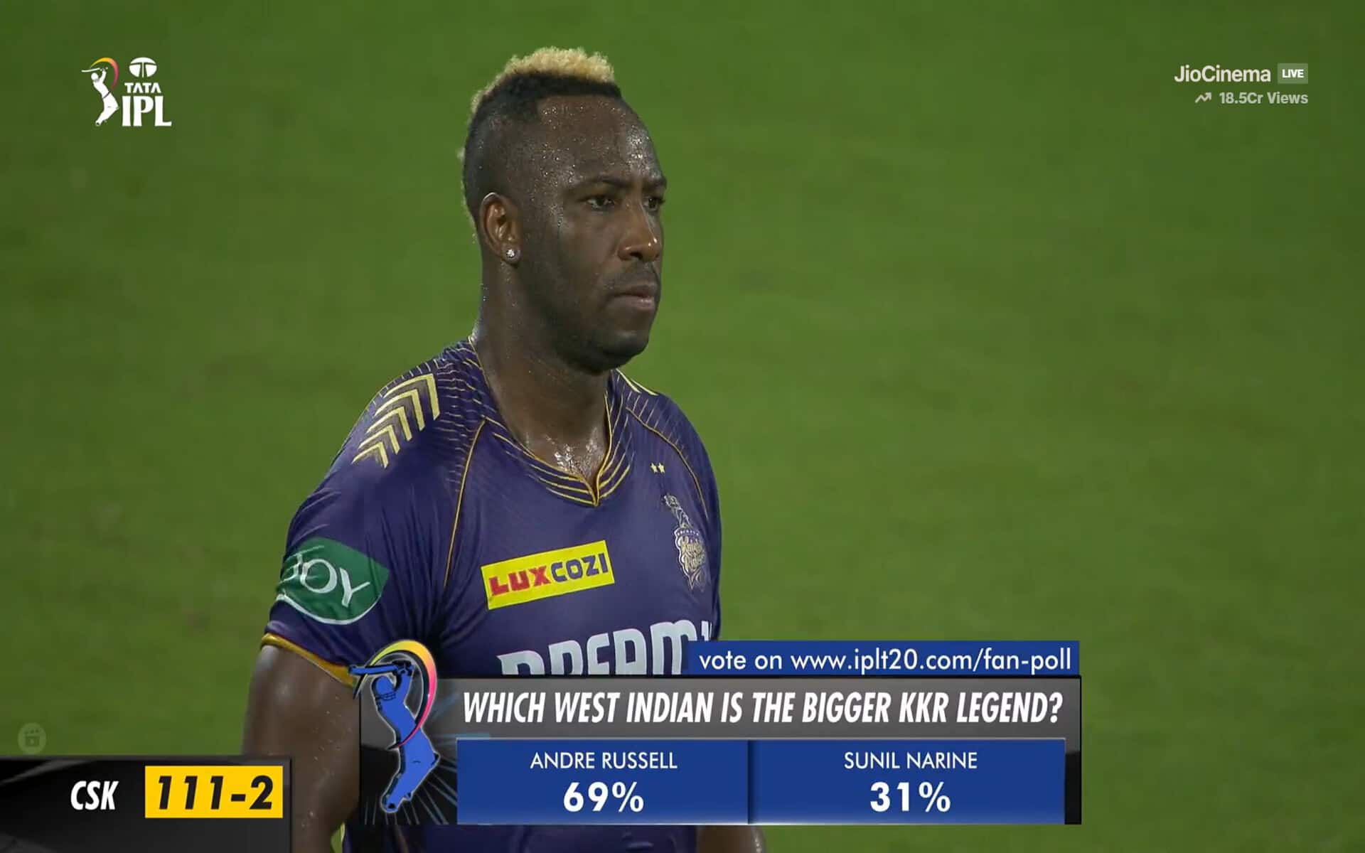 Andre Russell for KKR (Source: IPL)