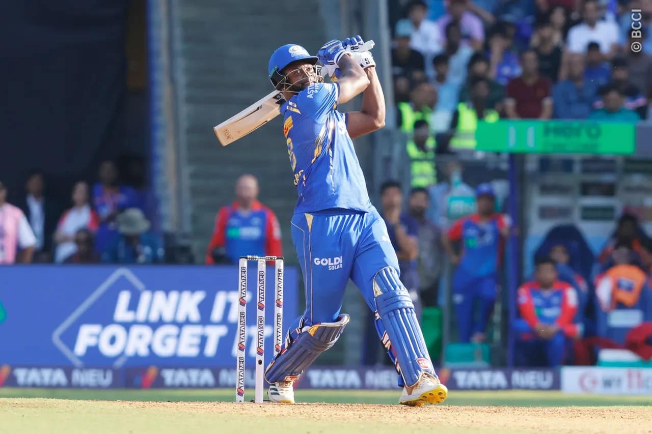 Mumbai Indians hammered 96 runs in the last five overs against Delhi Capitals (X.com)