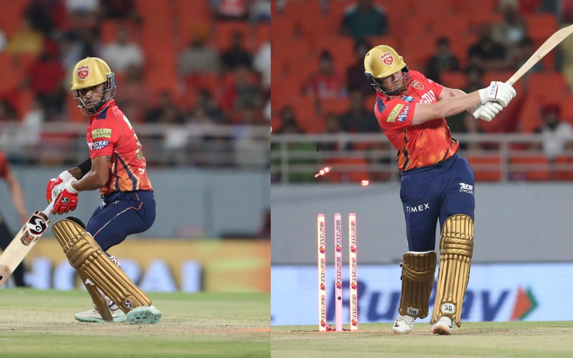 Shikhar Dhawan and Jonny Bairstow were dismissed cheaply vs SRH [AP Photos]