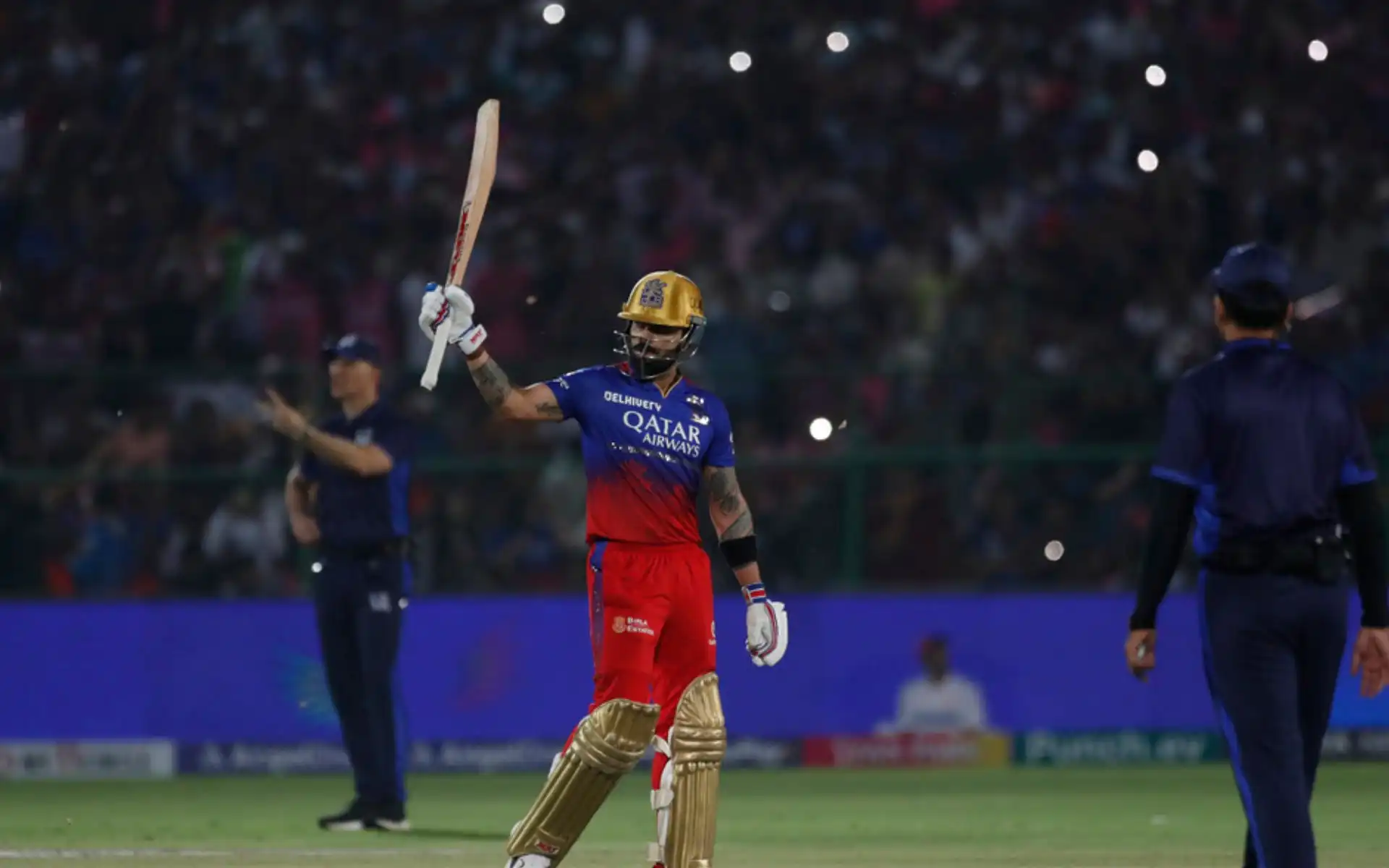 Virat Kohli after his hundred against RR [AP Photos]