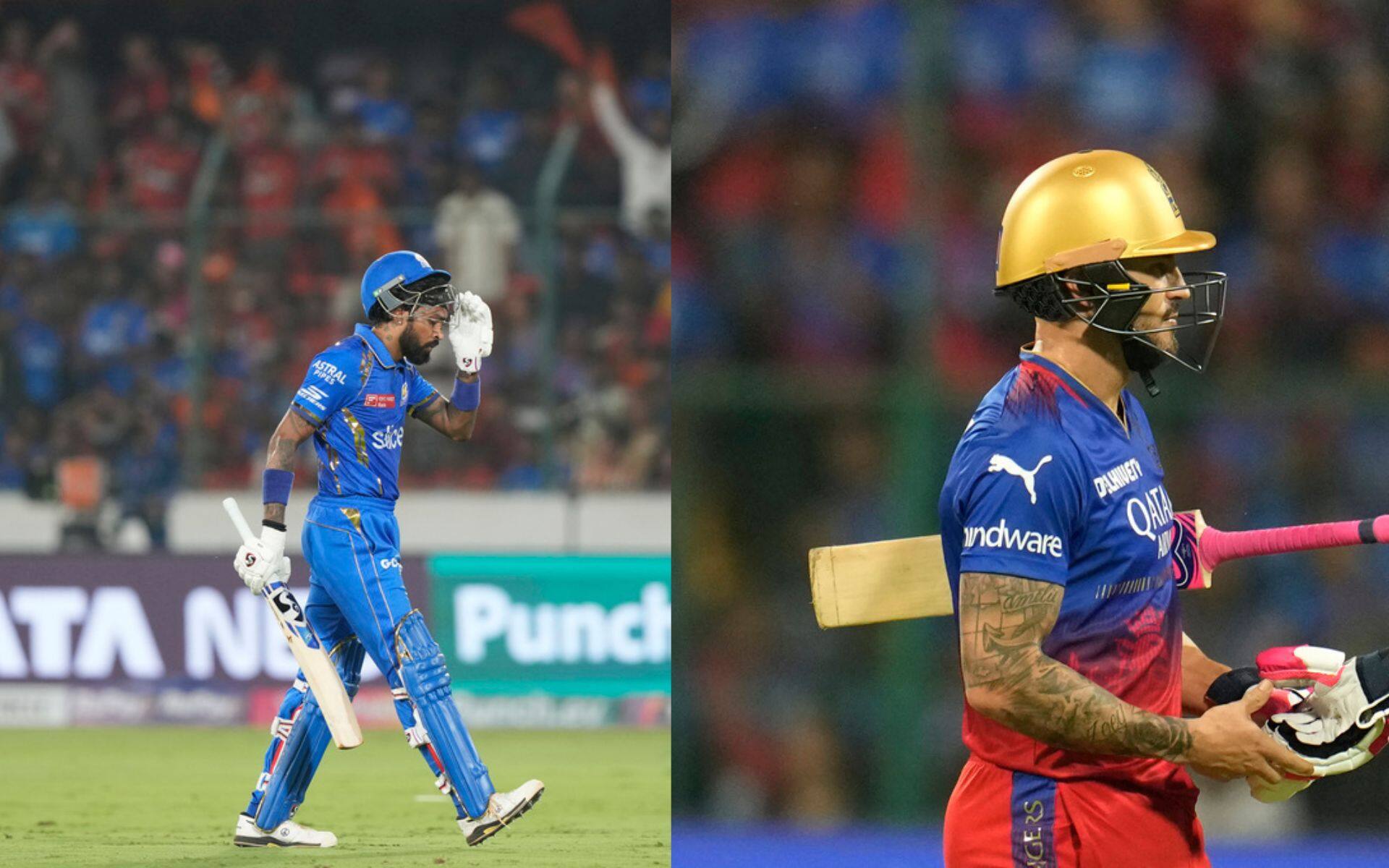 Hardik Pandya and Faf du Plessis have disappointed as skippers for their respective team in IPL 2024 [AP Photos]