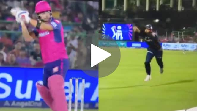 [Watch] Parag's Dhoni-Esque Helicopter Goes For 4 As Umesh Commits Fielding Blunder
