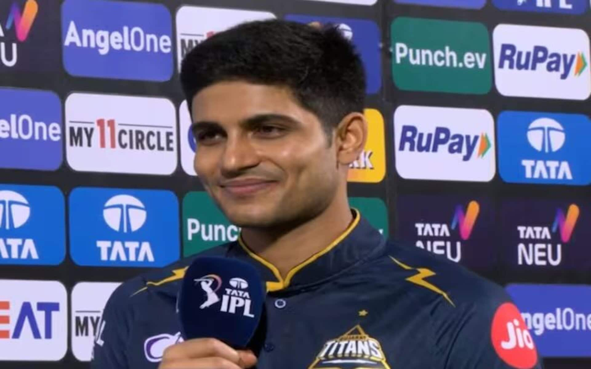 Shubman Gill during the post-match presentation. (X)