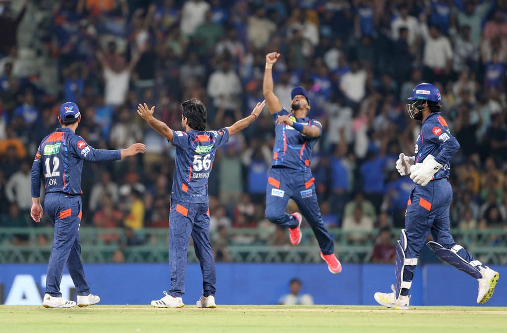Ravi Bishnoi and teammates celebrating wickets (AP News) 
