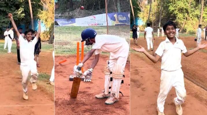 A young fan emulates Jasprit Bumrah's yorker (Twitter)