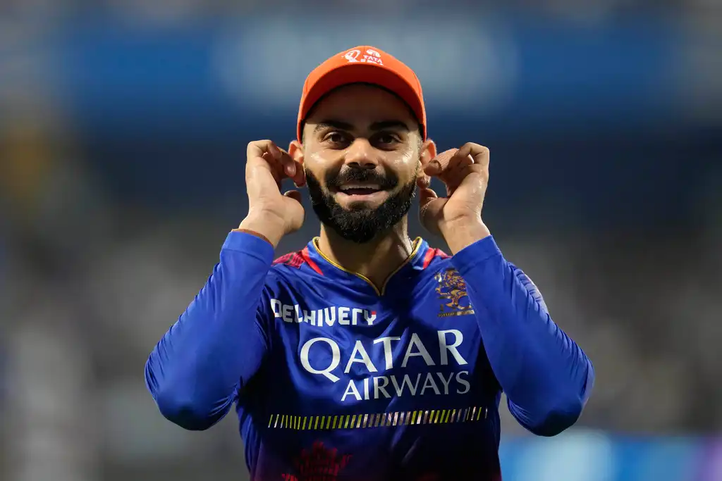 Virat Kohli during match vs Mumbai Indians (AP News)
