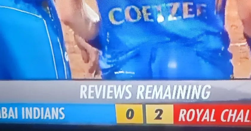 Mumbai Indians lost both their reviews within 16 overs of RCB innings (x.com)