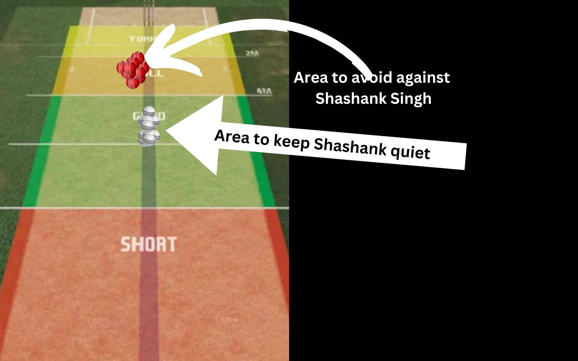 Pitch Map against Shashank Singh [OneCricket]