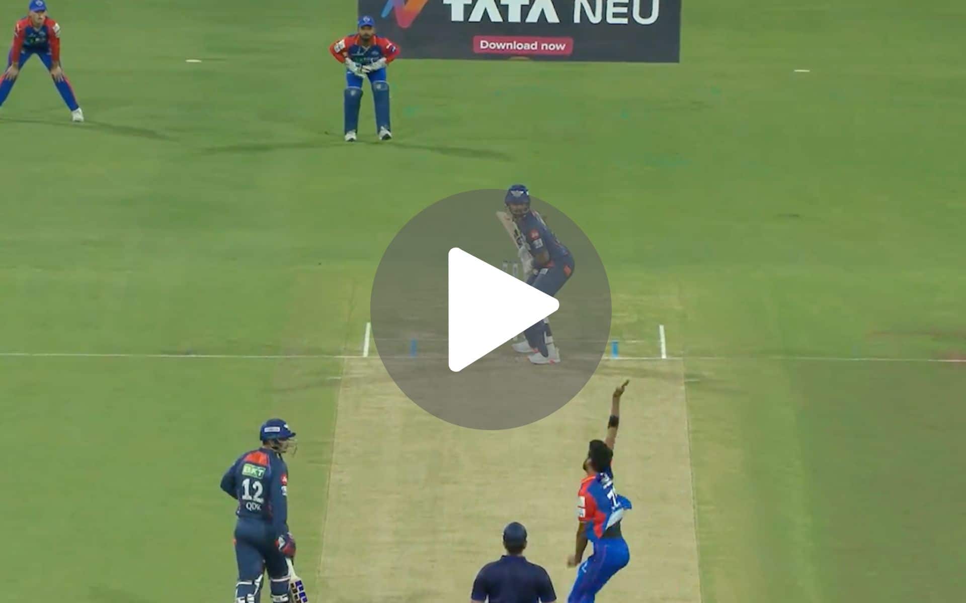 [Watch] KL Rahul Stamps Authority Against Pant's DC With Magnificent Six Over Extra Cover