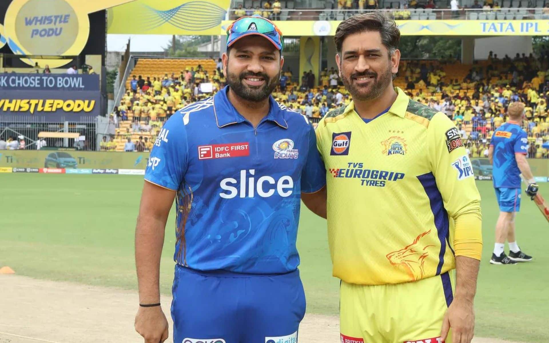 Rohit Sharm and MS Dhoni during IPL 2023 clash between MI and CSK [iplt20.com]