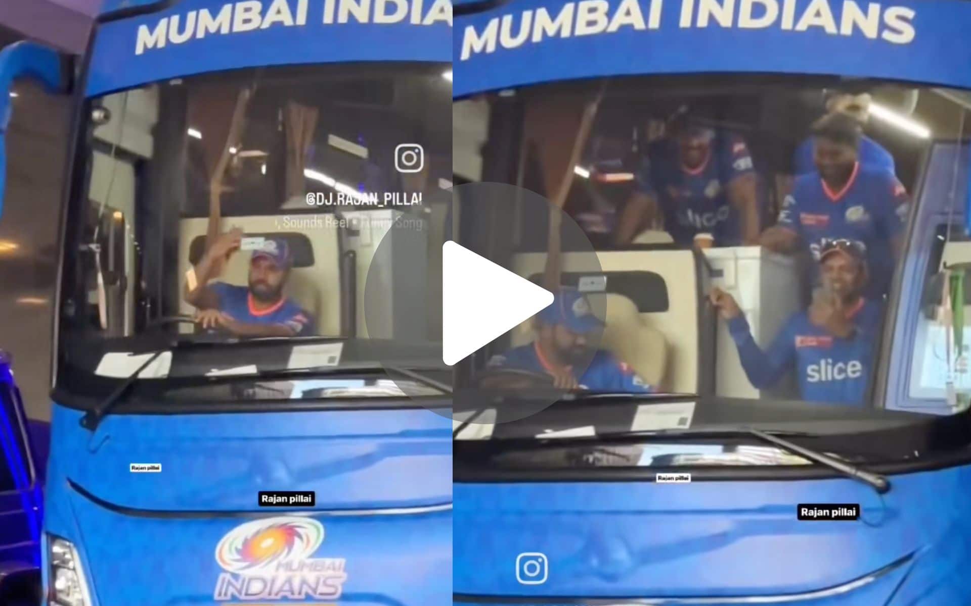 [Watch] 'Aaj Gaadi Tera Bhai Chalayega': Rohit Sharma Turns Bus Driver For Hardik Pandya's MI