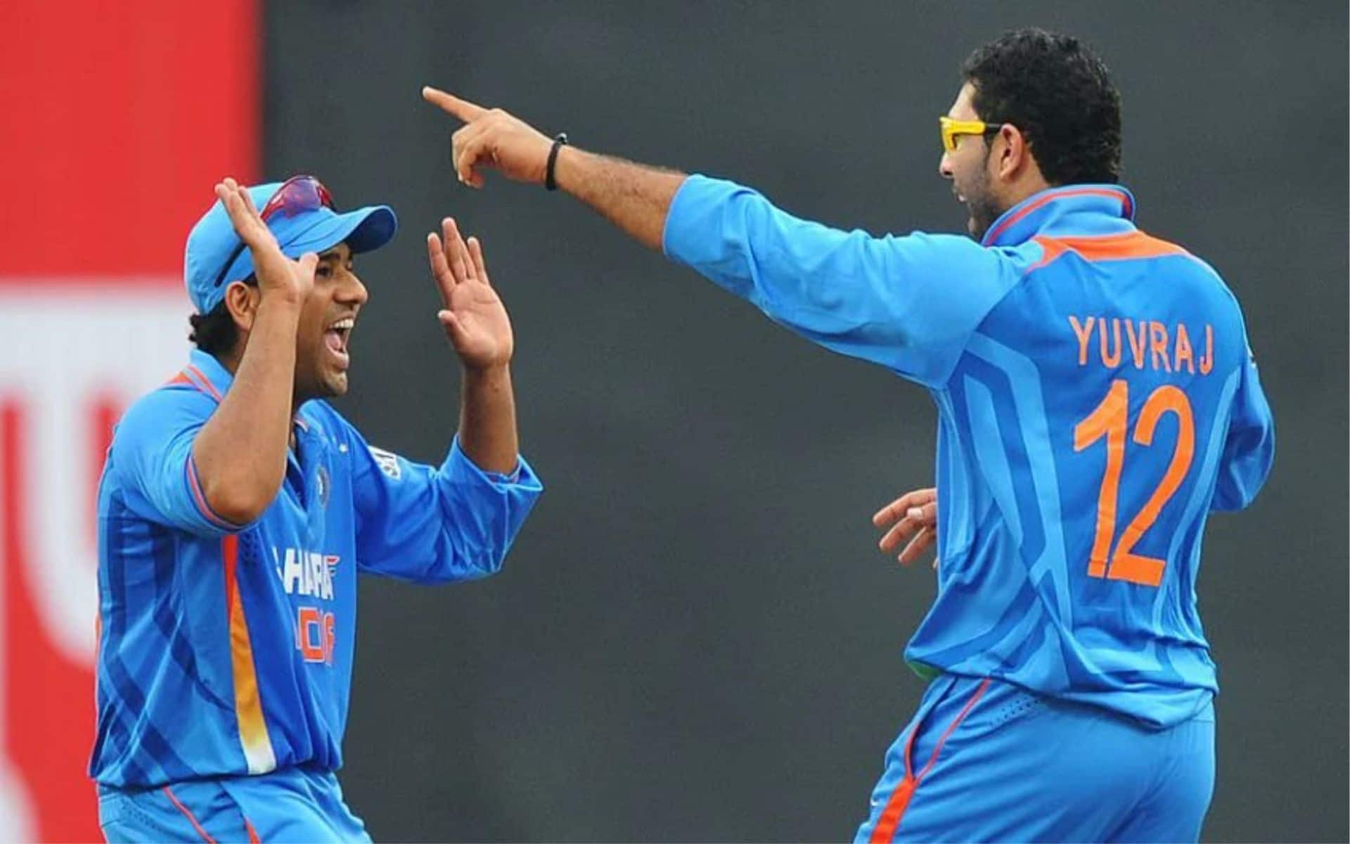 Yuvraj Singh and Rohit Sharma during their Team India playing days (x.com)
