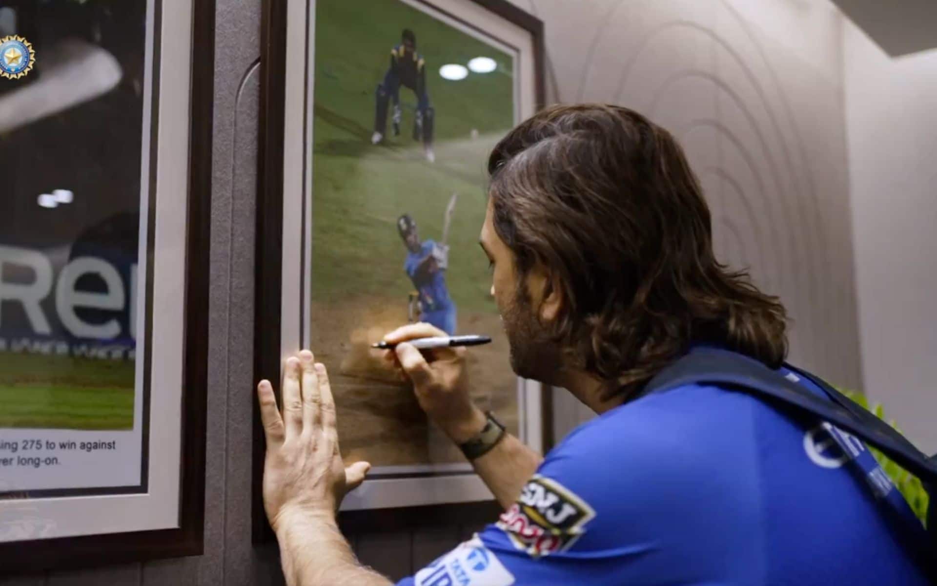 MS Dhoni Visits BCCI Museum To Sign His WC Winning Photo, Poses With ICC Trophies
