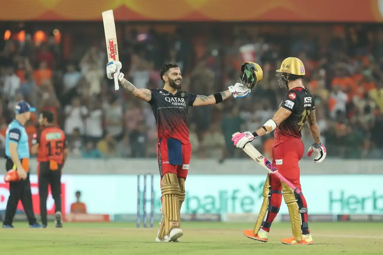 Virat Kohli celebrating his century against SRH in IPL 2023 (BCCI)