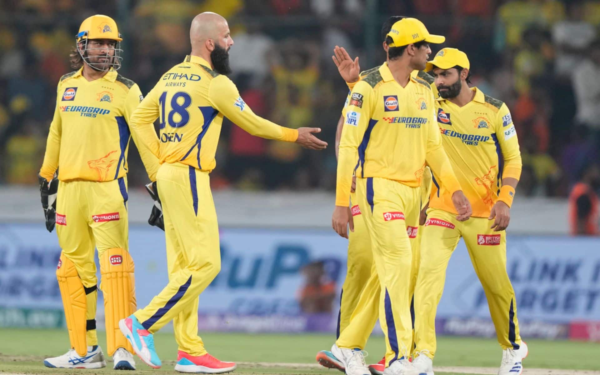 Moeen Ali with CSK mates in IPL 2024 (X.com)
