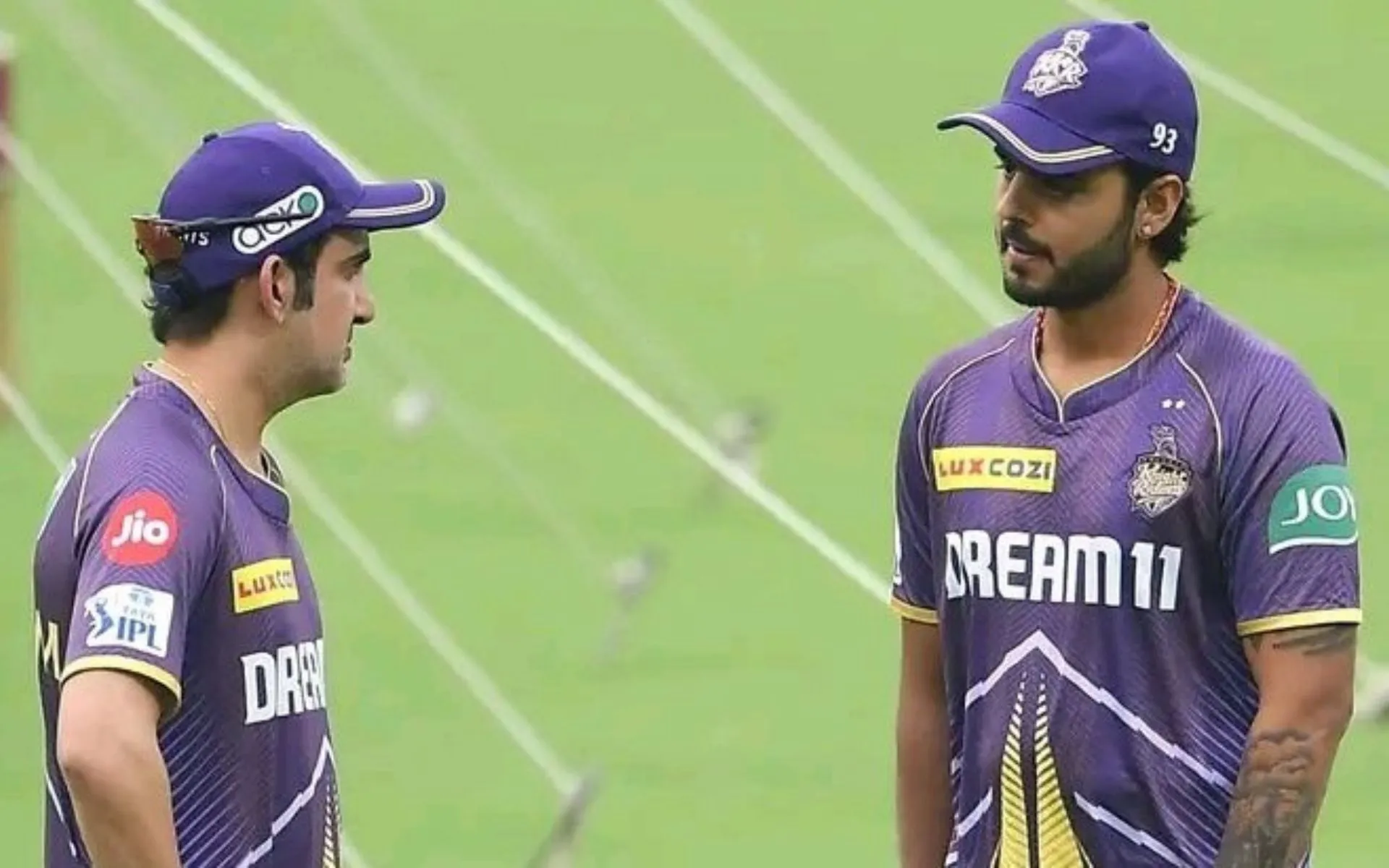 Nitish Rana with Gautam Gambhir (X.com)